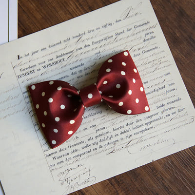 Men's Elegant White Polka Dots Bow Tie
