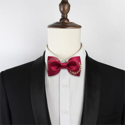 Men's Golden Leaves Wedding Bow Tie