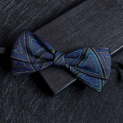 Men's Abstract Pattern Double Layers Bow Tie