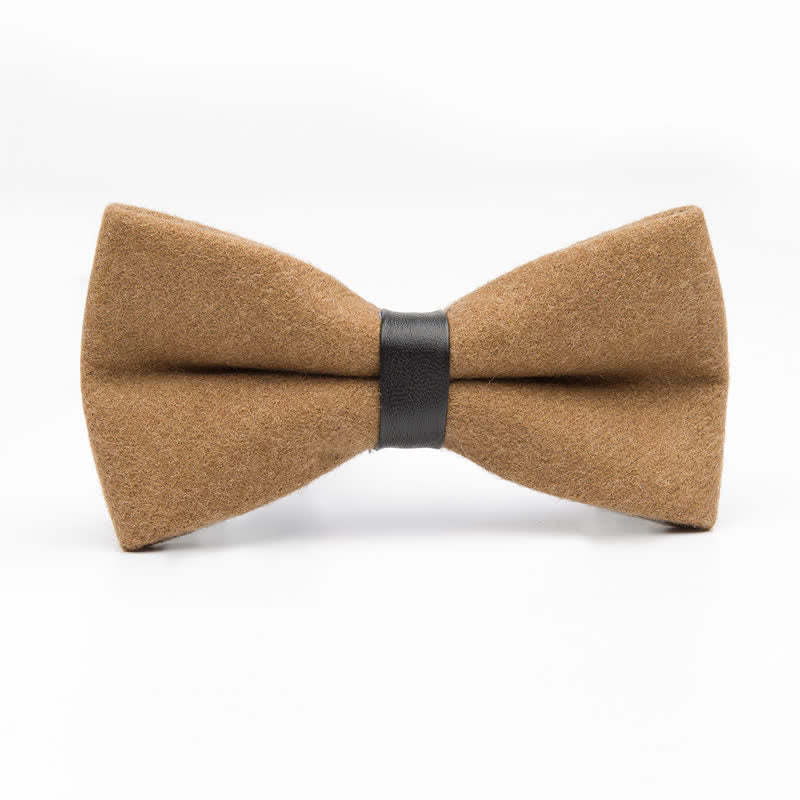 Men's Vintage Wool Solid Color Bow Tie