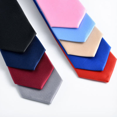 Men's Solid Color Zipper Tie Adjustable Necktie