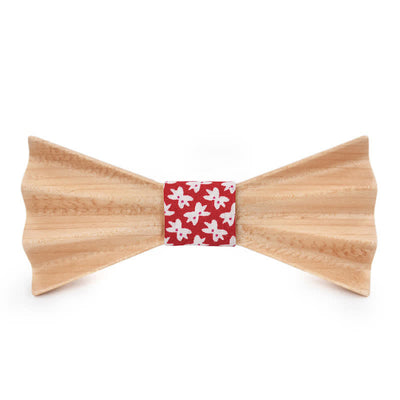 Men's Burlywood Stereo 3D Folded Wooden Bow Tie