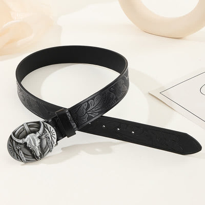 Men's Engraved Mad Bull Leather Belt