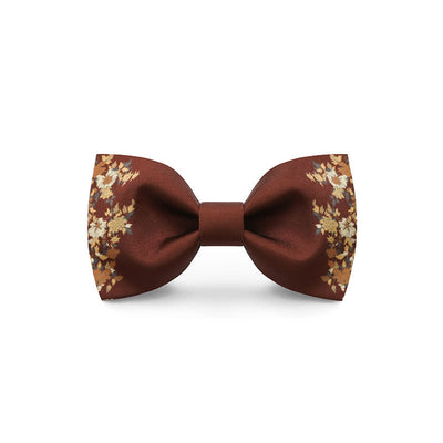Men's Red Flower Printed Wedding Bow Tie