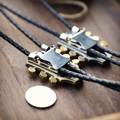 Western Country Music Retro Guitar Bolo Tie