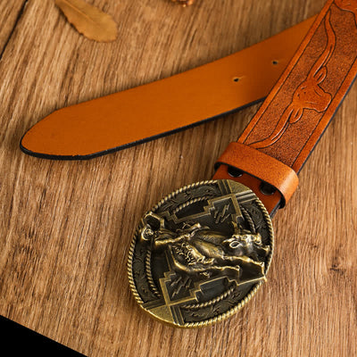 Men's Domineering Riding Bull Leather Belt