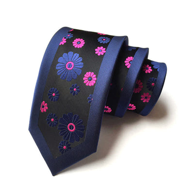 Men's Simple Daisy Floral Narrow Necktie