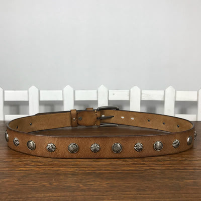 Retro Metal Rivet Studded Casual Jeans Leather Belt