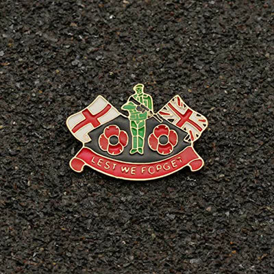 Unisex Lest We Forget Soldier Poppy Brooch