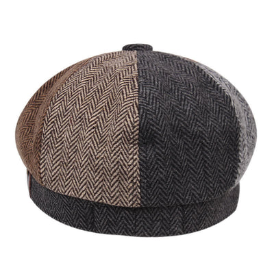 Vintage British Splicing Octagonal Beret Cap