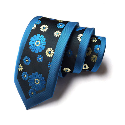 Men's Simple Daisy Floral Narrow Necktie