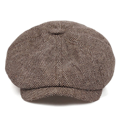 Retro Herringbone Octagonal Beret Hat