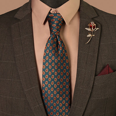 Men's Novelty Micro Paisley Floral Necktie