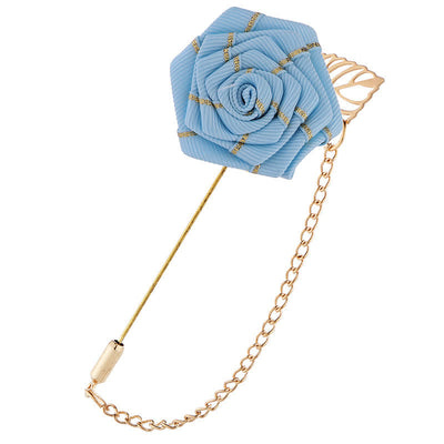 Men's Floral Camellia Chain Brooch