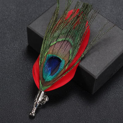 Wedding Natural Feather Buttonhole Brooch