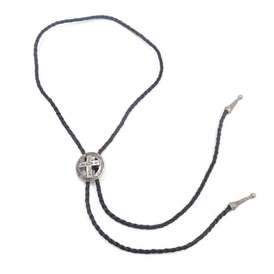 Retro Shirt Accessories Circle Cross Bolo Tie