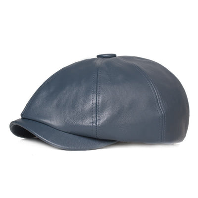 Minimalist Plain Colours Leather Beret Cap